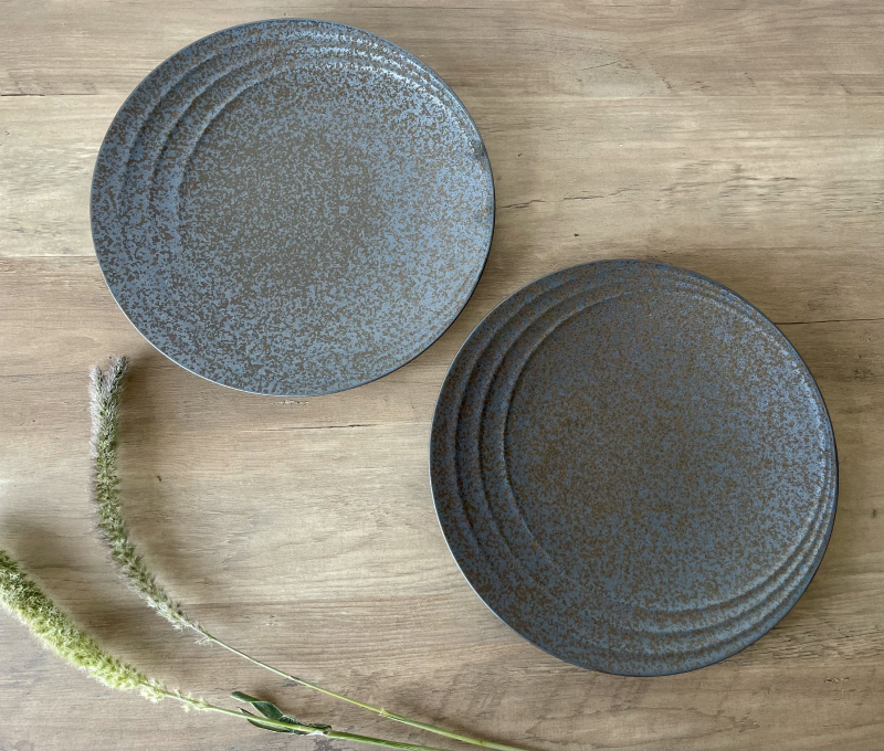 Moonlit Grey Main Plate 27cm, Set of 2 (Mino Ware)